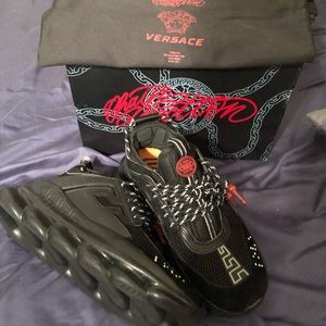 Black Versace ChainReaction mens EU 45 US 11